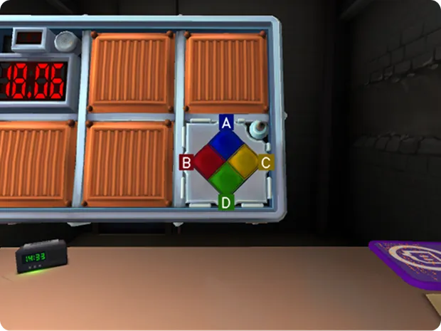 The same Simon module labeled with set-of-marks A, B, C, D